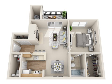 1 Bedroom | 1 Bath with Balcony